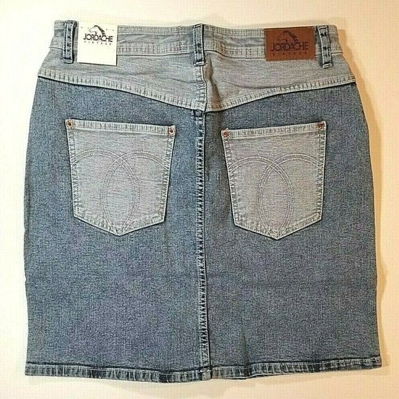 Jordache Vintage NEW WITH TAGS Women's Sloane Yoke Front High Rise Skirt Jean - Picture 2 of 2